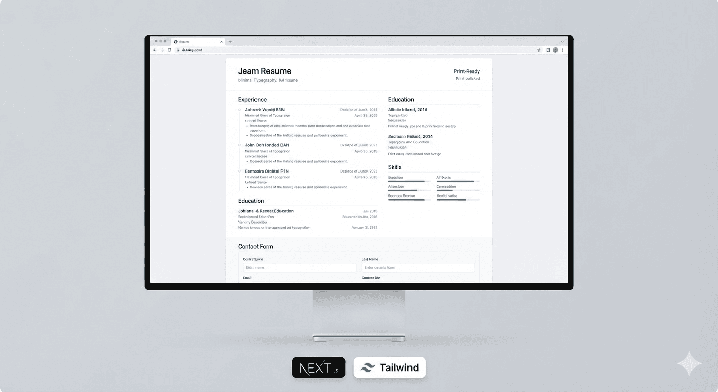 Resume Template — Next.js + Tailwind